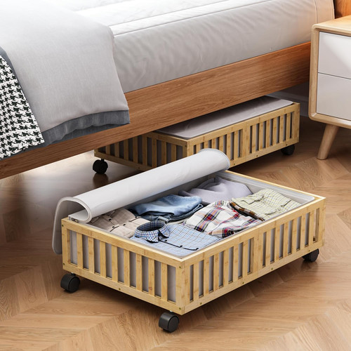 Bamboo under bed storage - under,