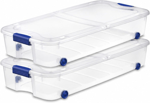 Underbed wheeled clear - 66, qt