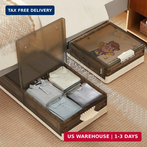 Under bed storage with wheels - with,